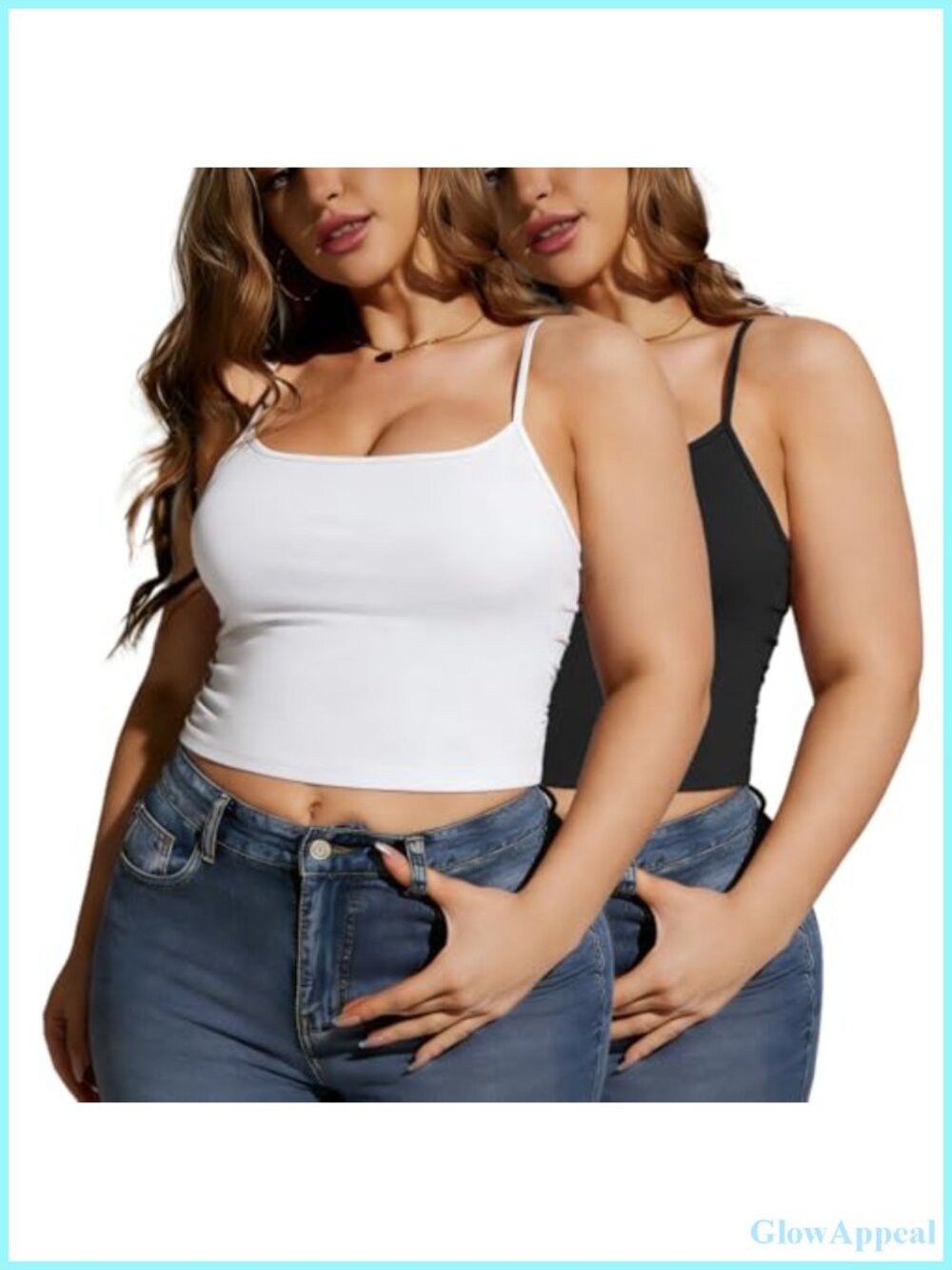 Plus Size Knit Camisole Scoop Neck Slim Fit Layering Tank Top